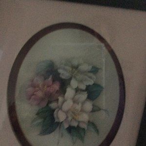 Paper Tole 3D Paper art flowers made by Canadian artist wood framed wall hanging